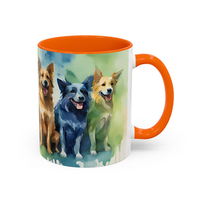 Multicoloured Doggies 10 Accent Mug 11oz