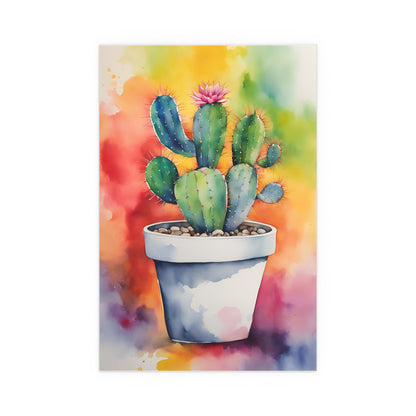 Multicolored Cactus 1 Indoor and Outdoor Silk Poster