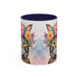 Floral Tabby Cat 03 Accent Coffee Mug - 11oz Perfect for Cat Lovers & Gifts