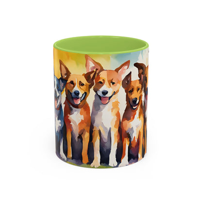 Multicoloured Doggies 11 Accent Mug 11oz