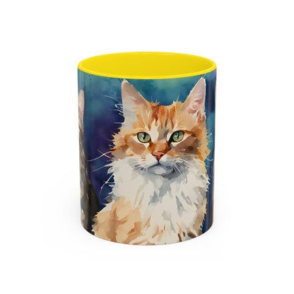 Multicoloured Kitties 8 Accent Mug 11oz