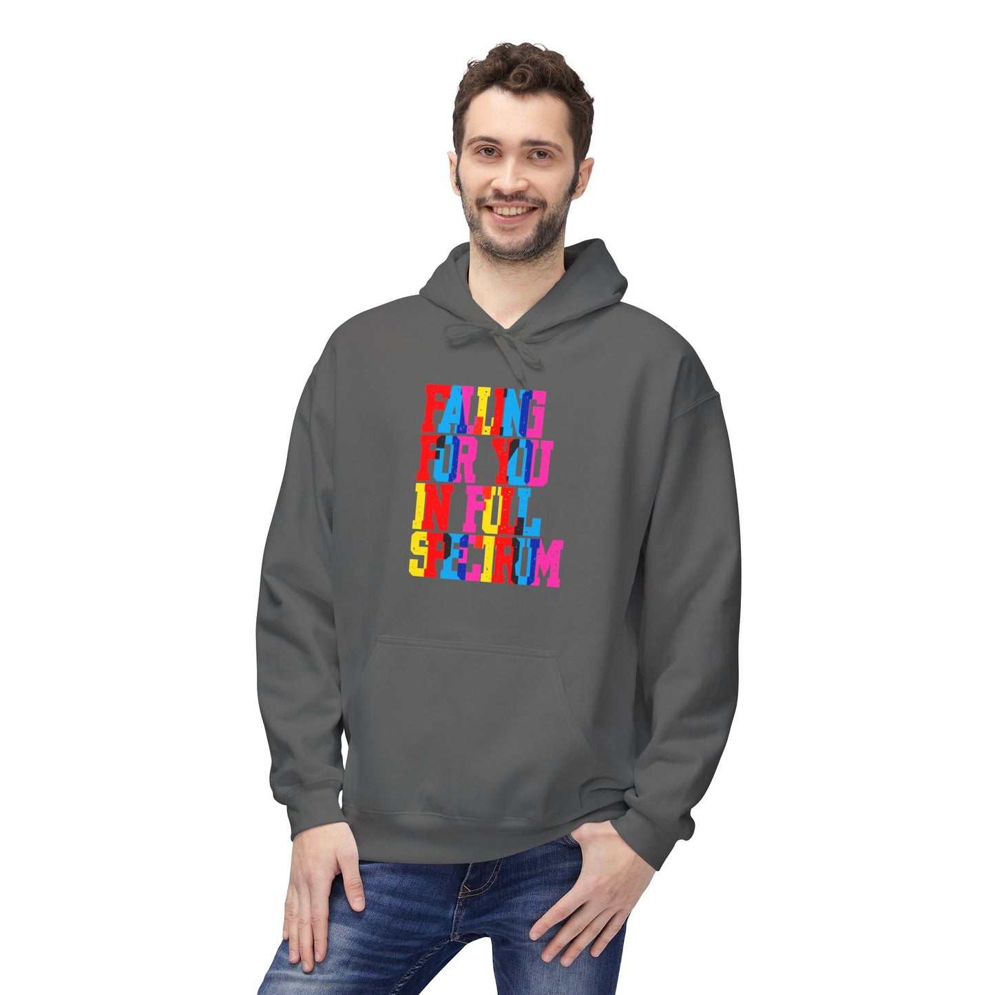 Falling For You In Full Spectrum Unisex Valentines Hoodie