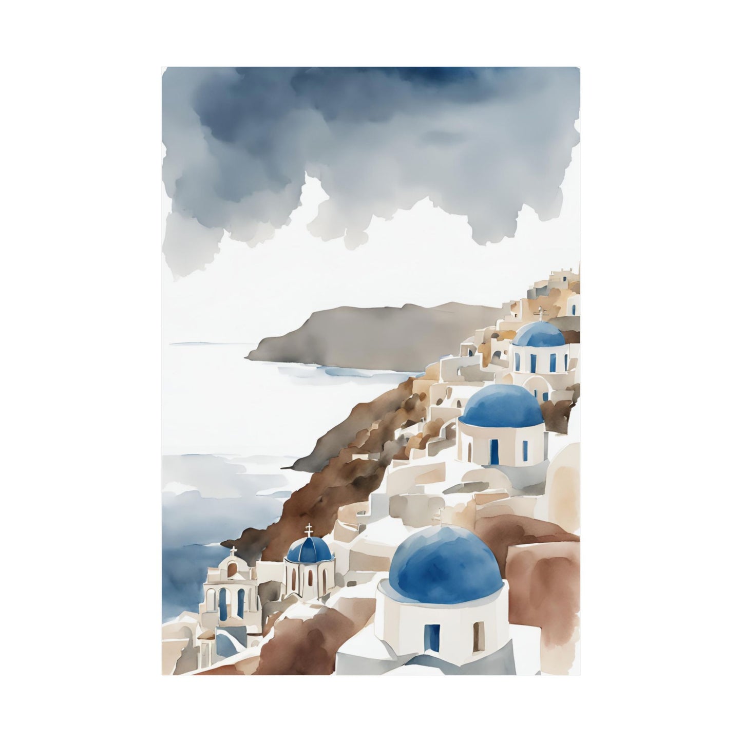 Abstract Greek rooftops 4 Matte Vertical Poster