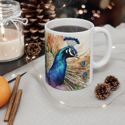 Peacock Coffee Mug - Nature's Beauty Collection