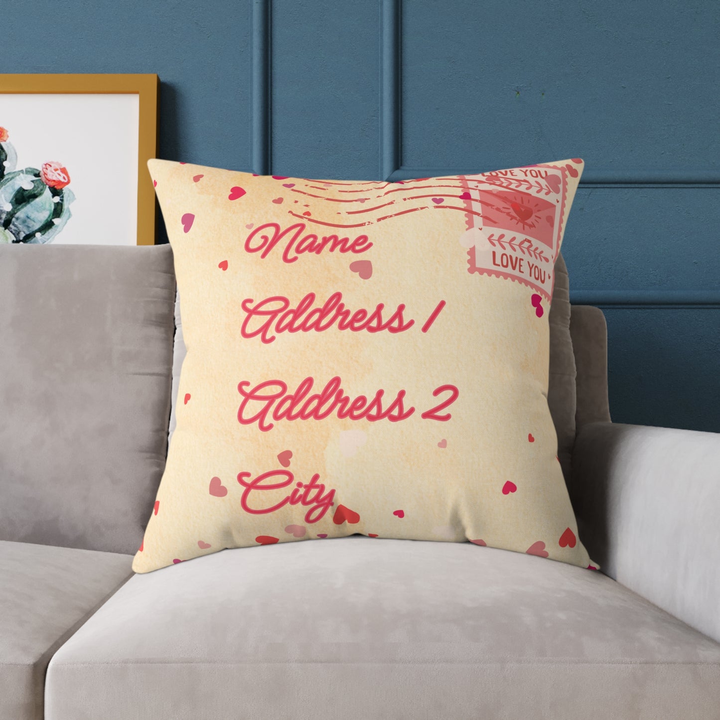 Personalized Valentines Letter Poly Pillow