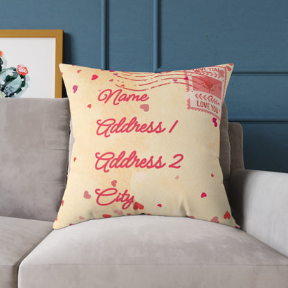 Personalized Valentines Letter Poly Pillow
