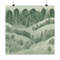 On The Hillside Green 21 Matte Square Posters