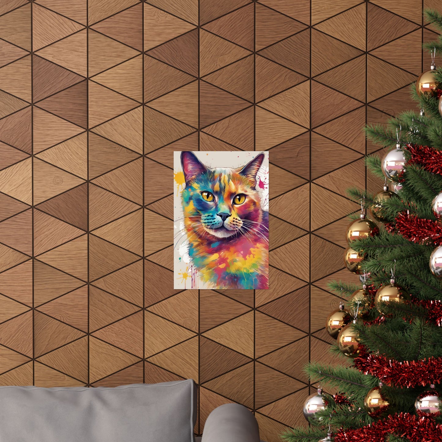 Multicolored Pussycat 1 Matte Vertical Poster