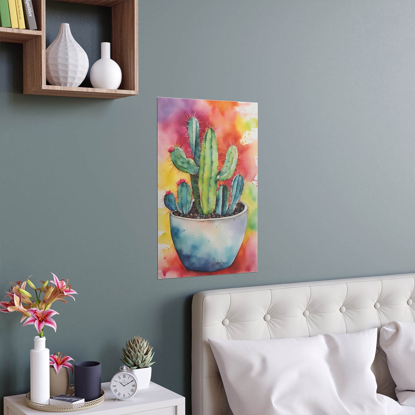 Multicolored Cactus 7 Indoor and Outdoor Silk Poster