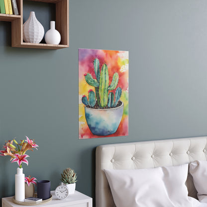 Multicolored Cactus 7 Indoor and Outdoor Silk Poster