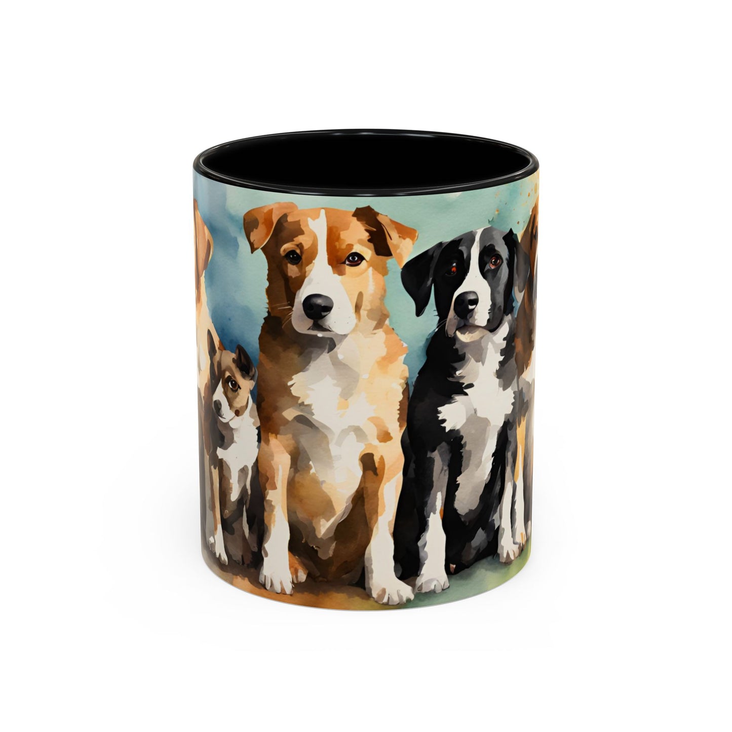 Multicoloured Doggies 9 Accent Mug 11oz