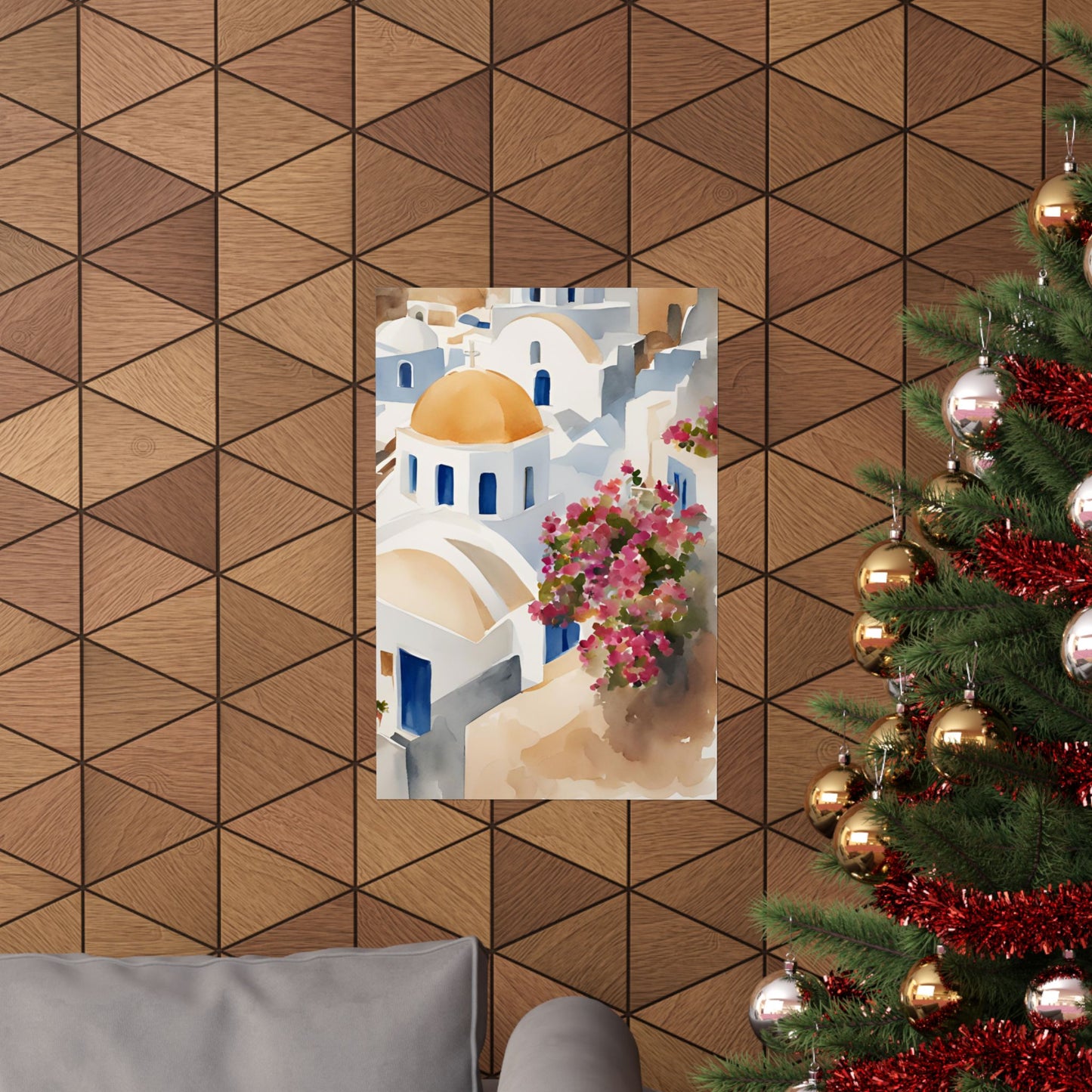 Abstract Greek rooftops 5 Matte Vertical Poster