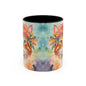 Floral Ginger Cat 02 Accent Coffee Mug - 11oz Perfect for Cat Lovers & Gifts