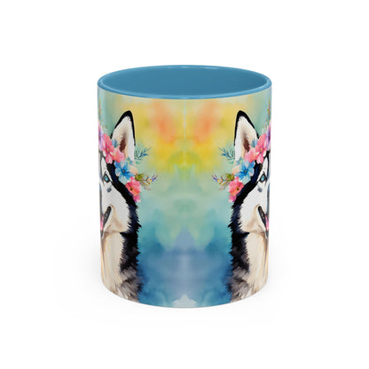 Husky 01 Accent Coffee Mug - Dog Lover Gift