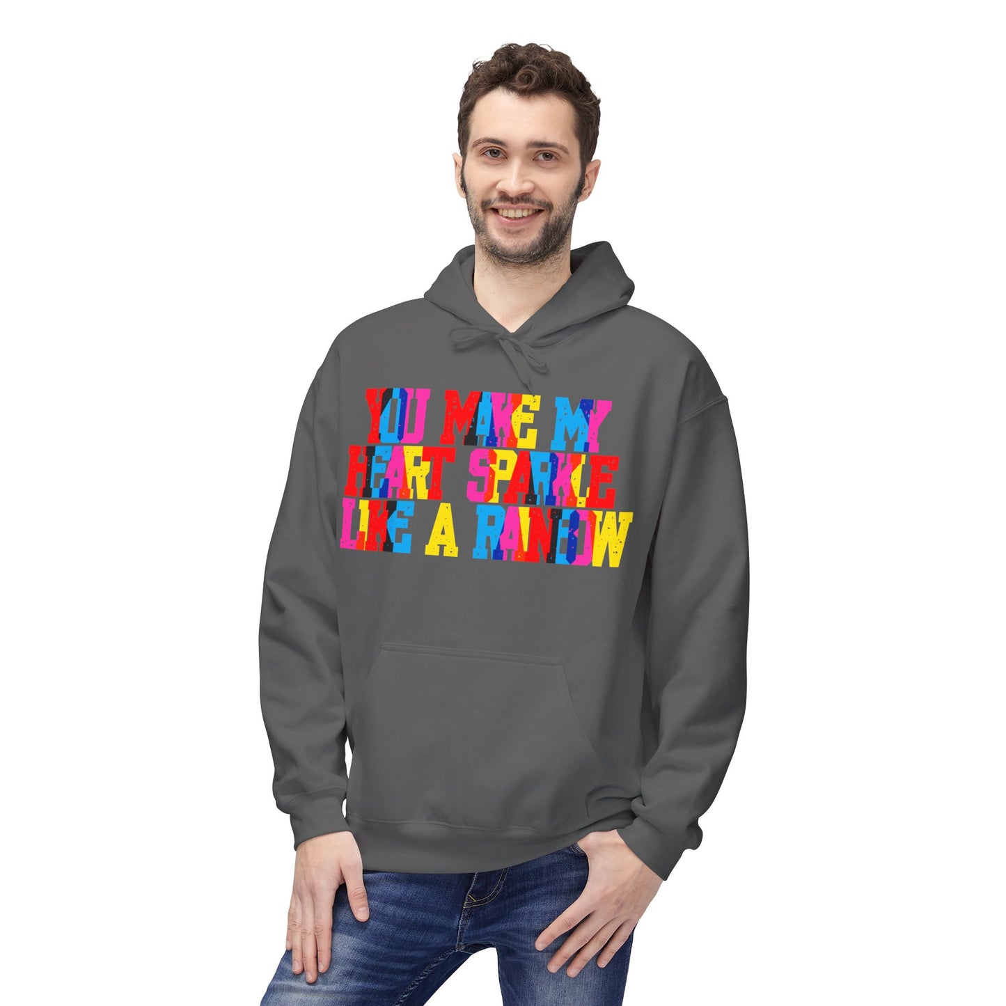 You Make My Heart Sparkle Like A Rainbow Unisex Valentines Hoodie