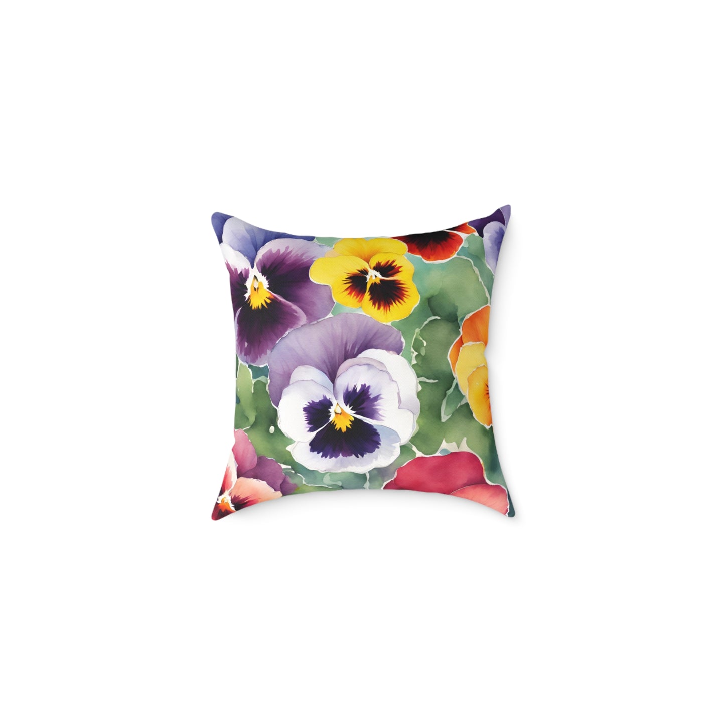 Pansies 02 Poly Pillow - Natures Beauty Design