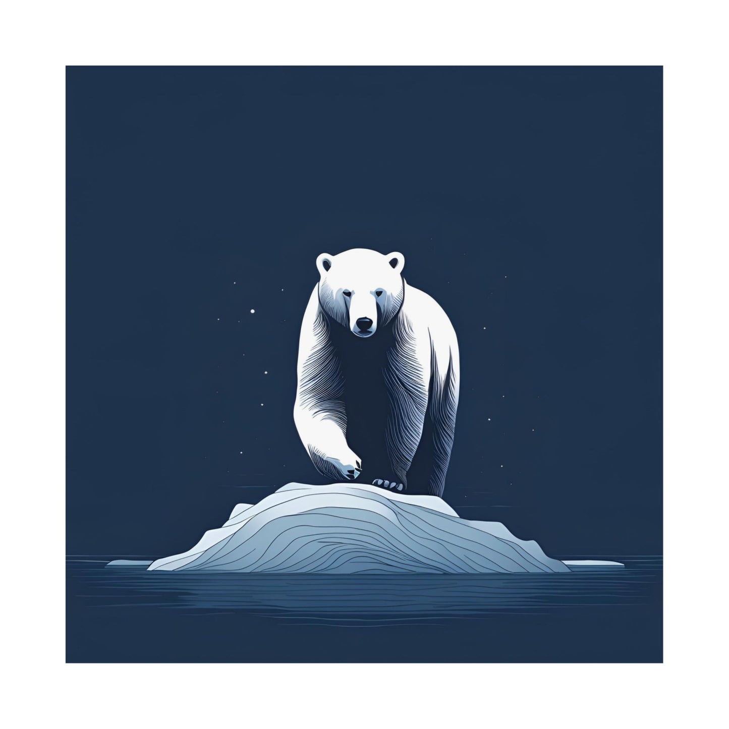 Lone Collection Polar Bear 2 Matte Square Posters