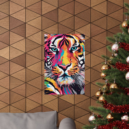 Multicolored Tiger 3 Matte Vertical Poster