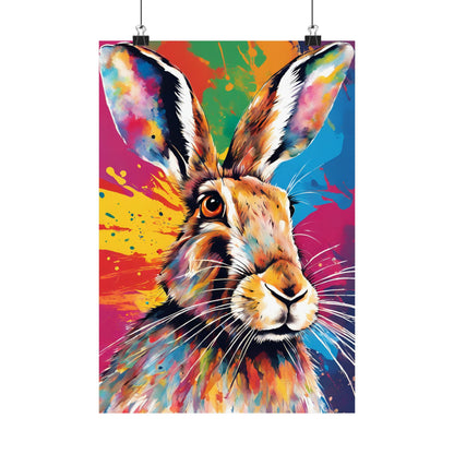 Multicolored Hare 3 Matte Vertical Poster