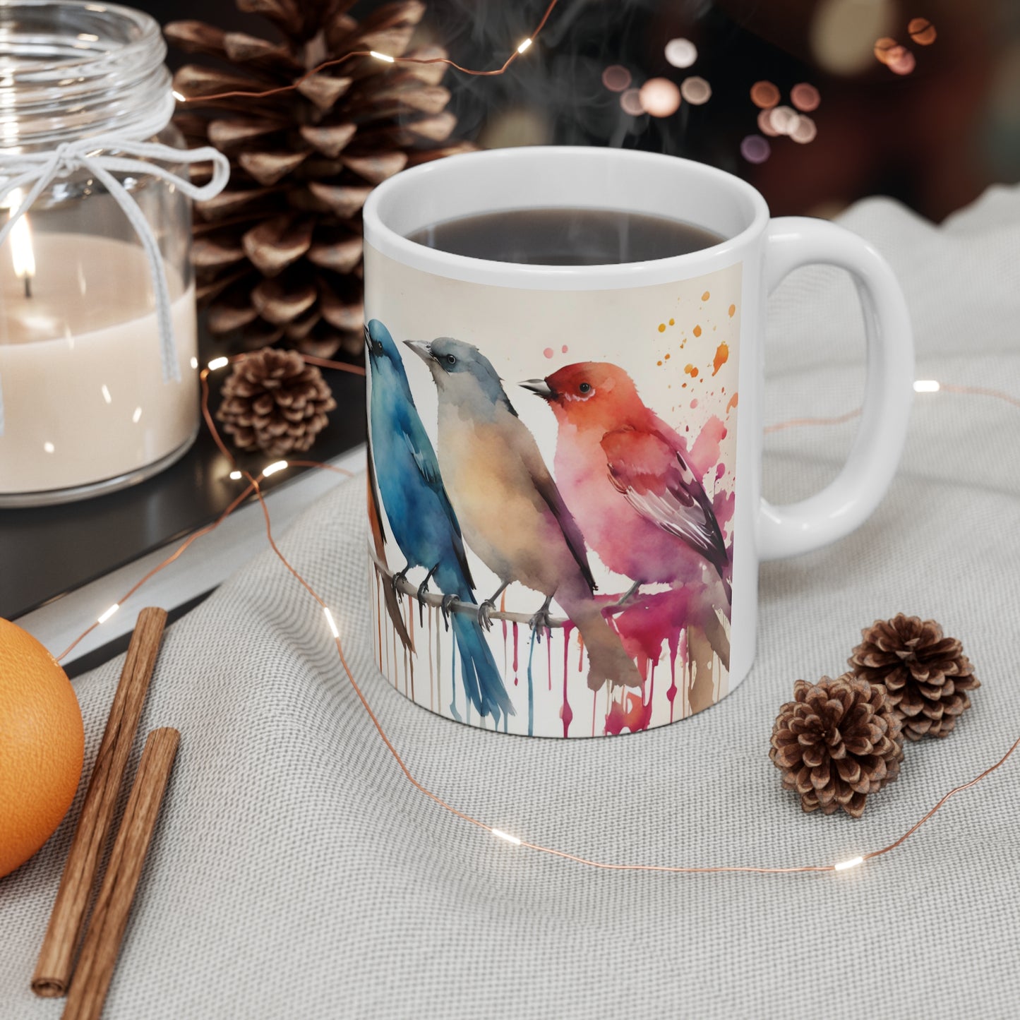 Birdies In A Row 02 Mug - Nature's Beauty Collection