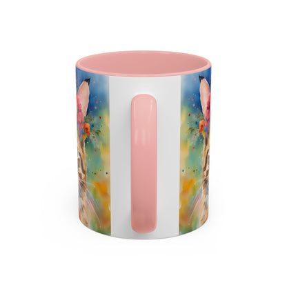 Floral Tabby Cat 04 Accent Coffee Mug - 11oz Perfect for Cat Lovers & Gifts