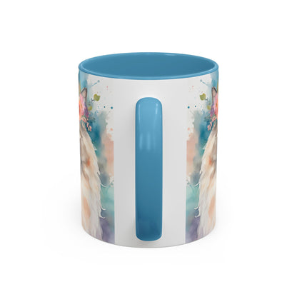 Floral Siamese Cat 01 Accent Coffee Mug - 11oz Perfect for Cat Lovers & Gifts