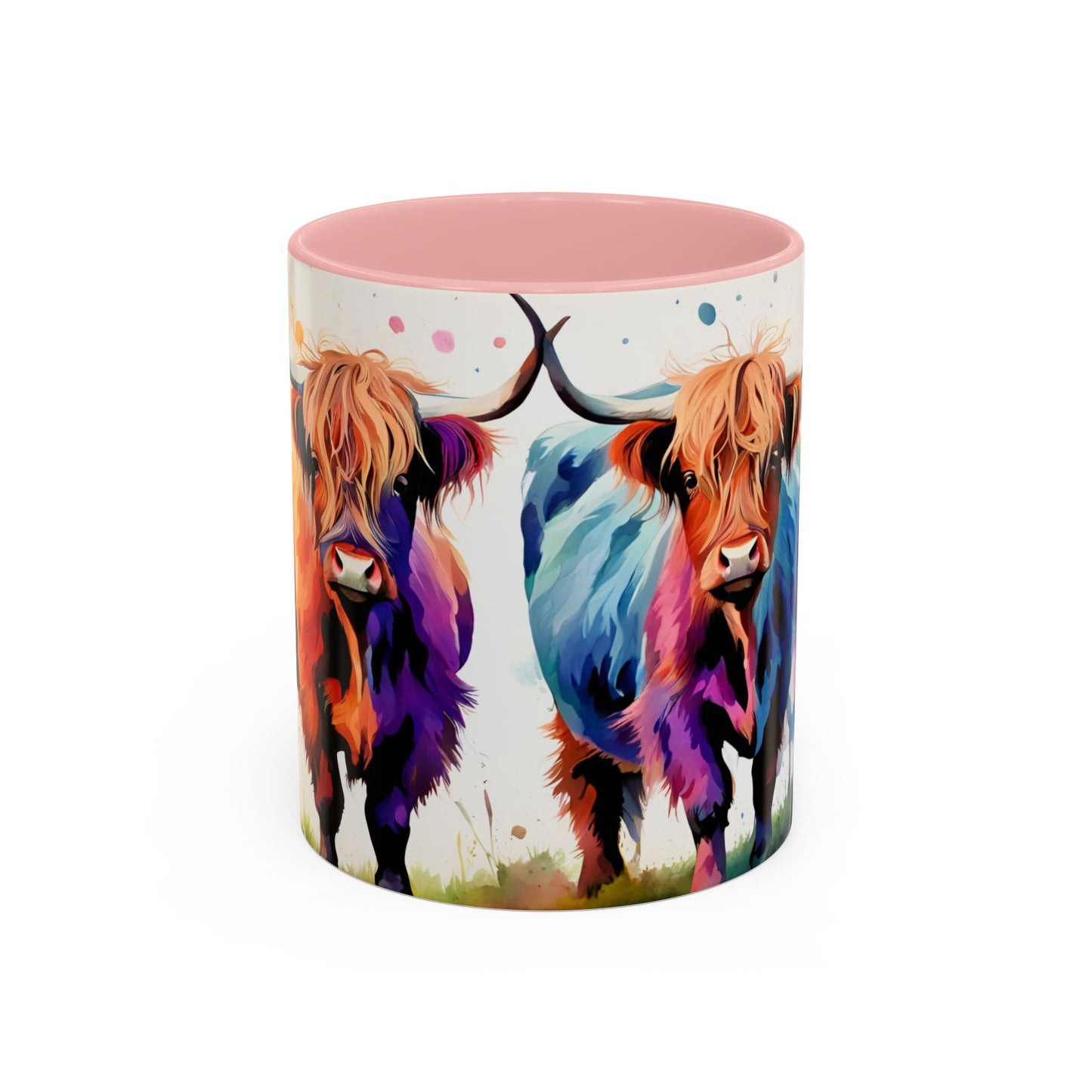 Multicoloured Highland Cow 2 Accent Mug 11oz