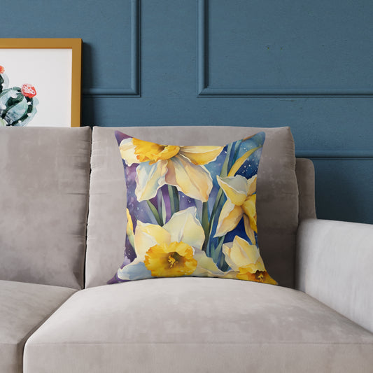 Daffodils 03 Poly Pillow - Natures Beauty Design