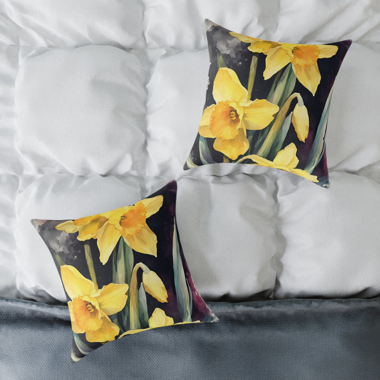 Daffodils 01 Poly Pillow - Natures Beauty Design