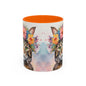Floral Tabby Cat 03 Accent Coffee Mug - 11oz Perfect for Cat Lovers & Gifts