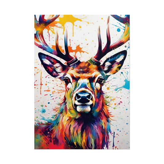 Multicolored Stag 4 Matte Vertical Poster