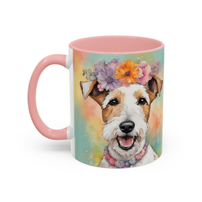 Fox Terrier 01 Accent Coffee Mug - Dog Lover Gift