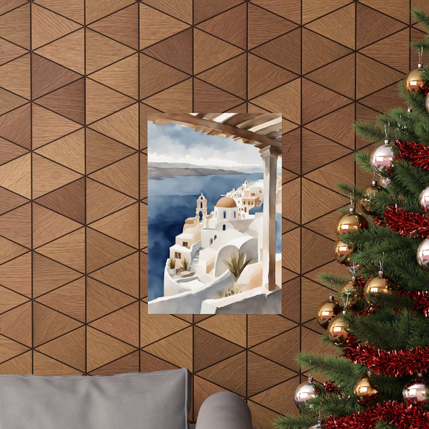 Abstract Greek rooftops 2 Matte Vertical Poster