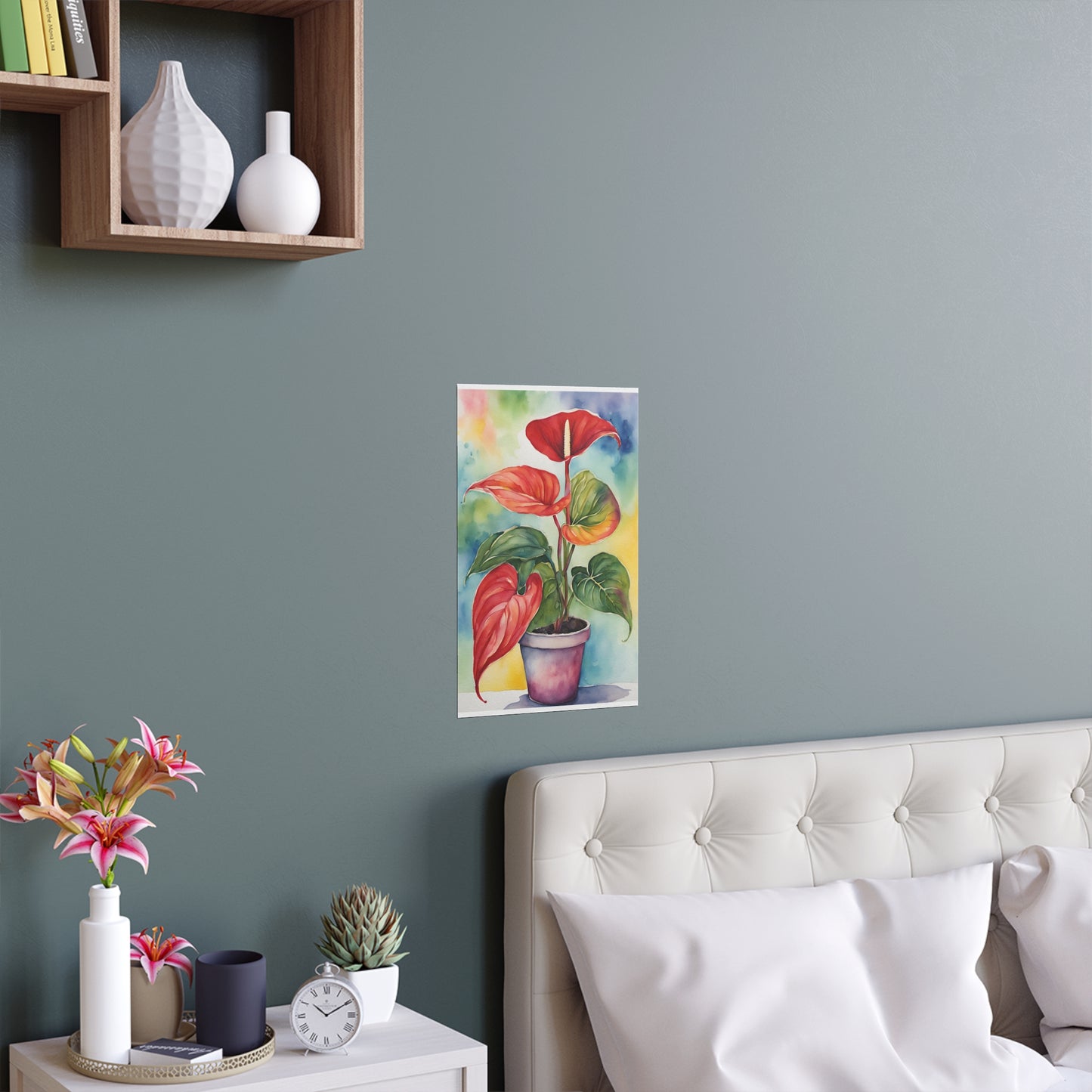 Multicolored Pot Plant 9 Indoor and Outdoor Silk Poster