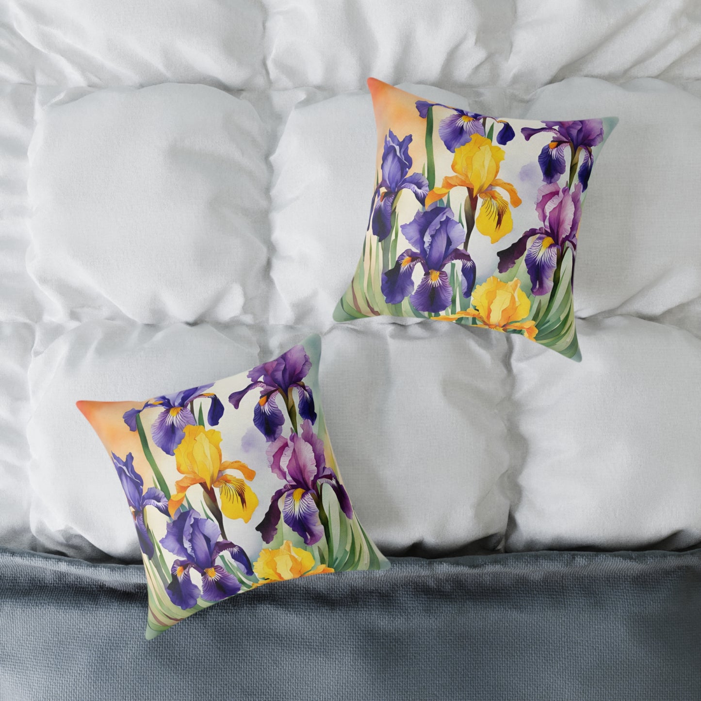 Irises 04 Poly Pillow - Natures Beauty Design