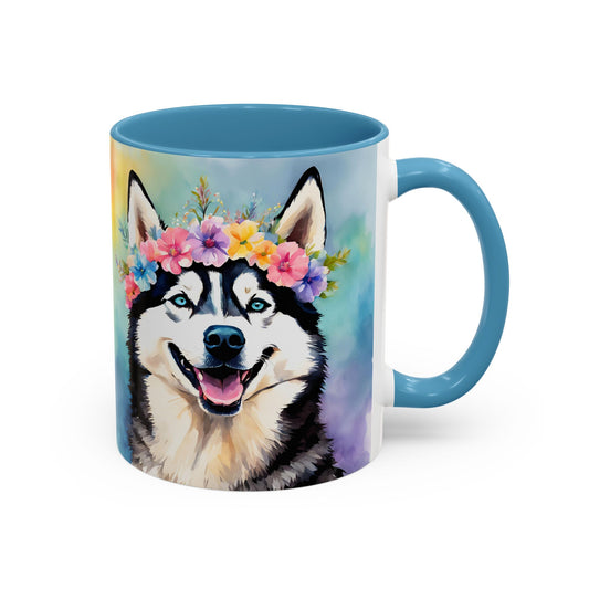 Husky 01 Accent Coffee Mug - Dog Lover Gift