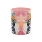 Floral Tabby Cat 02 Accent Coffee Mug - 11oz Perfect for Cat Lovers & Gifts