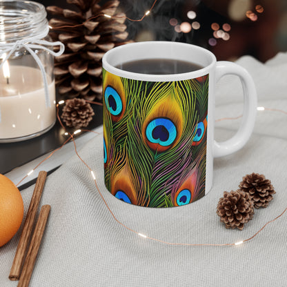 Peacock Feather 03 Mug - Nature's Beauty Collection