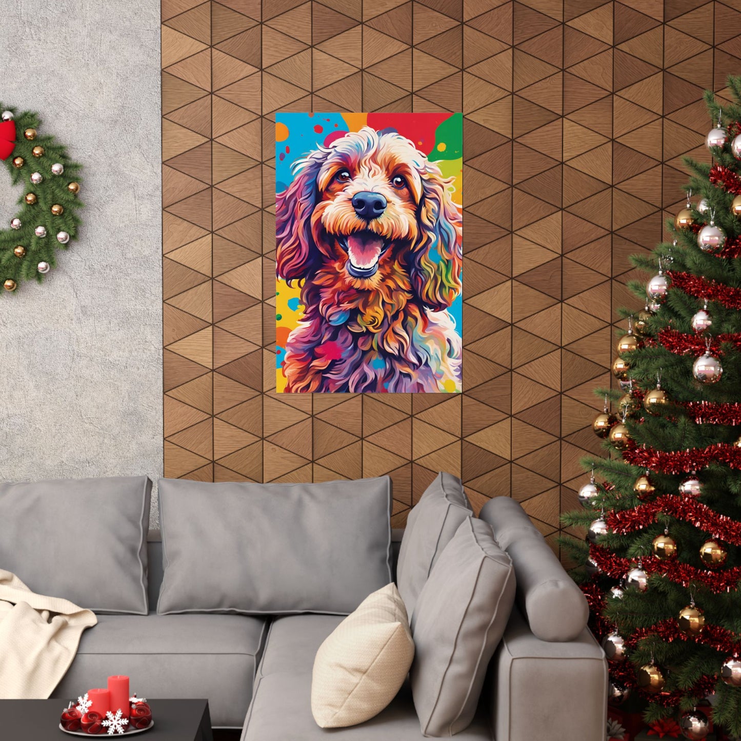 Multicolored Cockerpoo 1 Matte Vertical Poster
