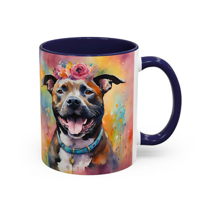 Staffordshire Bull Terrier 04 Accent Coffee Mug - Dog Lover Gift