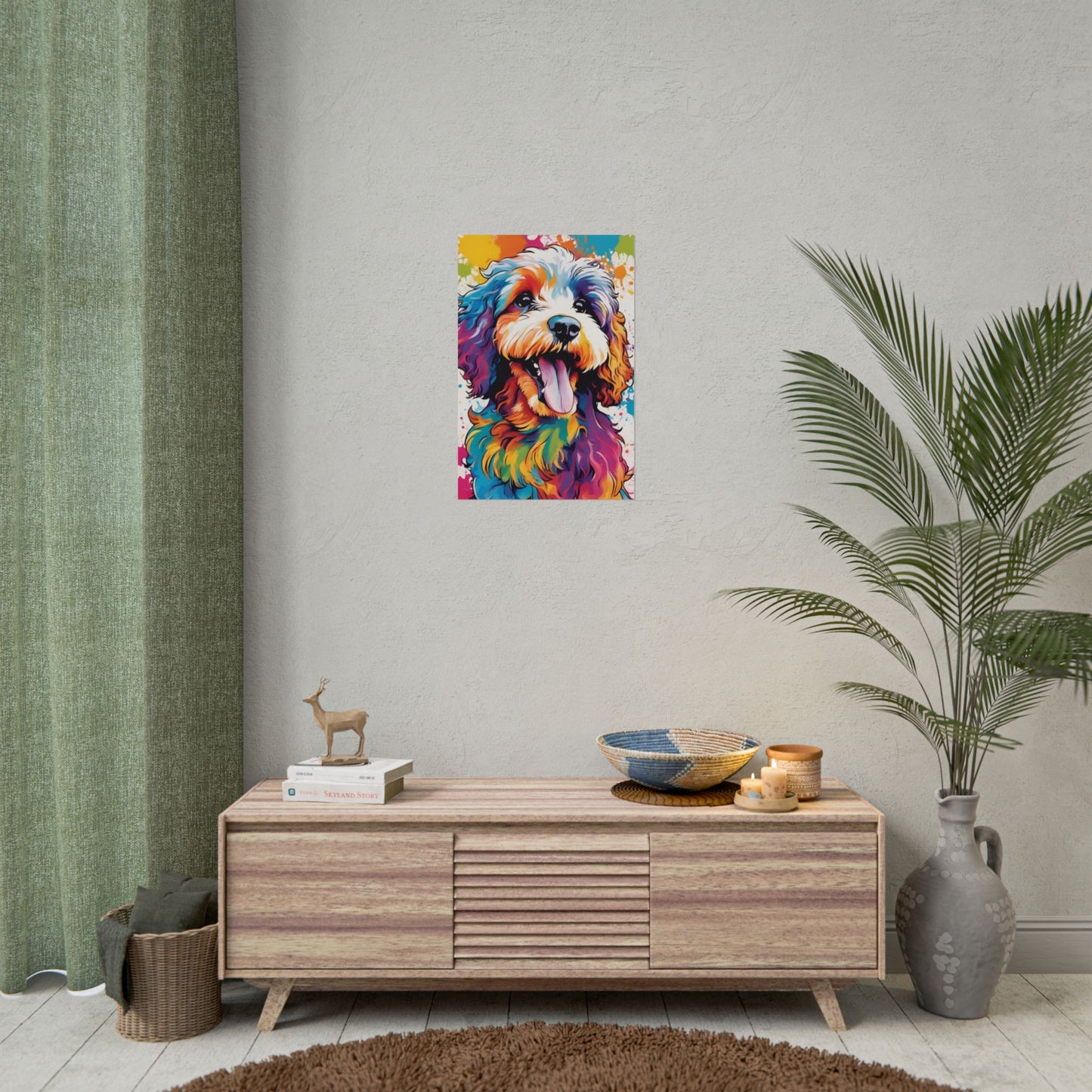 Multicolored Cockapoo 2 Matte Vertical Poster