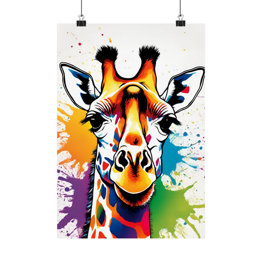 Multicolored Giraffe 06 Matte Vertical Poster