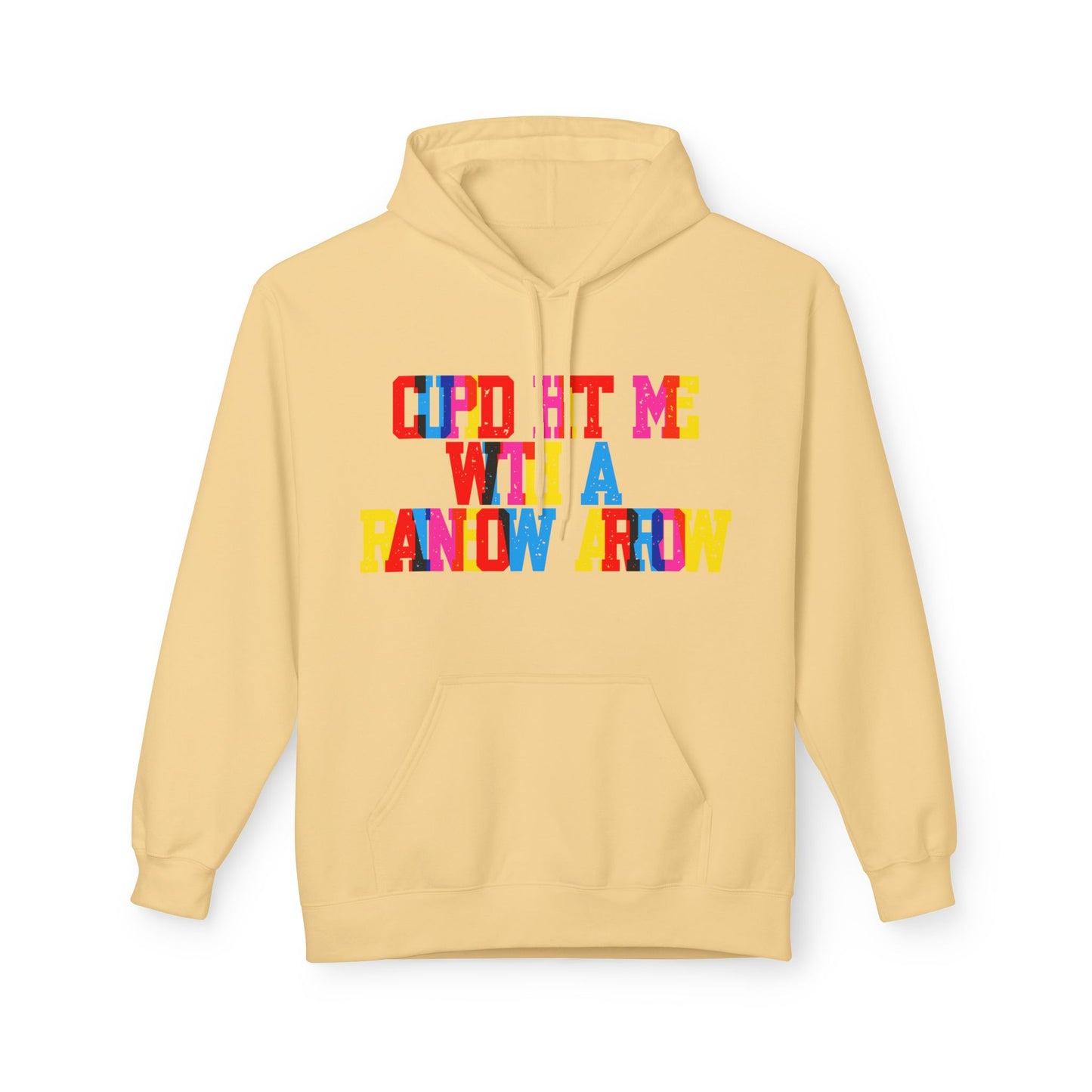 Cupid Hit Me With A Rainbow Arrow Unisex Valentines Hoodie