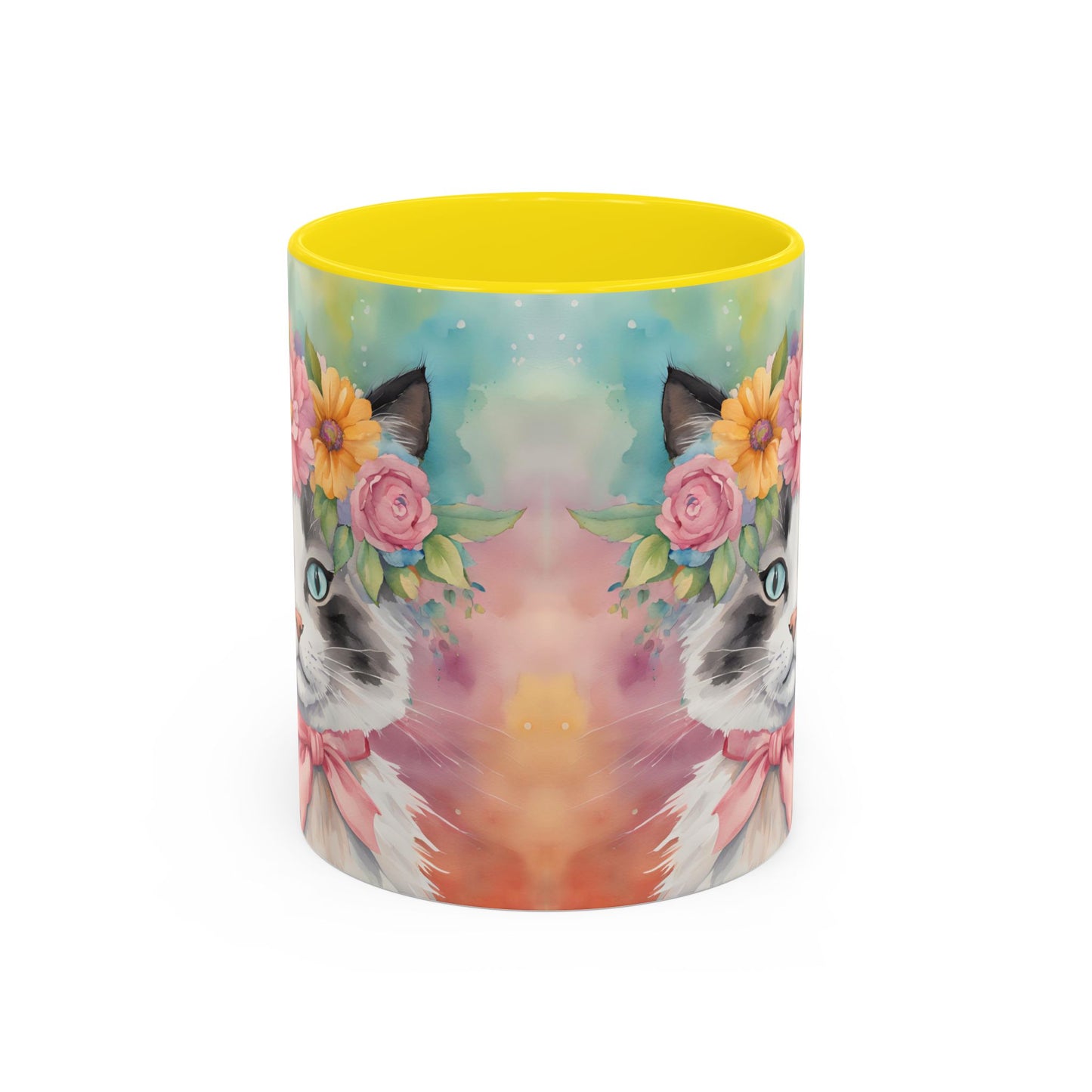 Floral Rag Doll Cat 04 Accent Coffee Mug - 11oz Perfect for Cat Lovers & Gifts