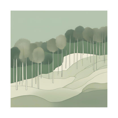 On The Hillside Green 13 Matte Square Posters