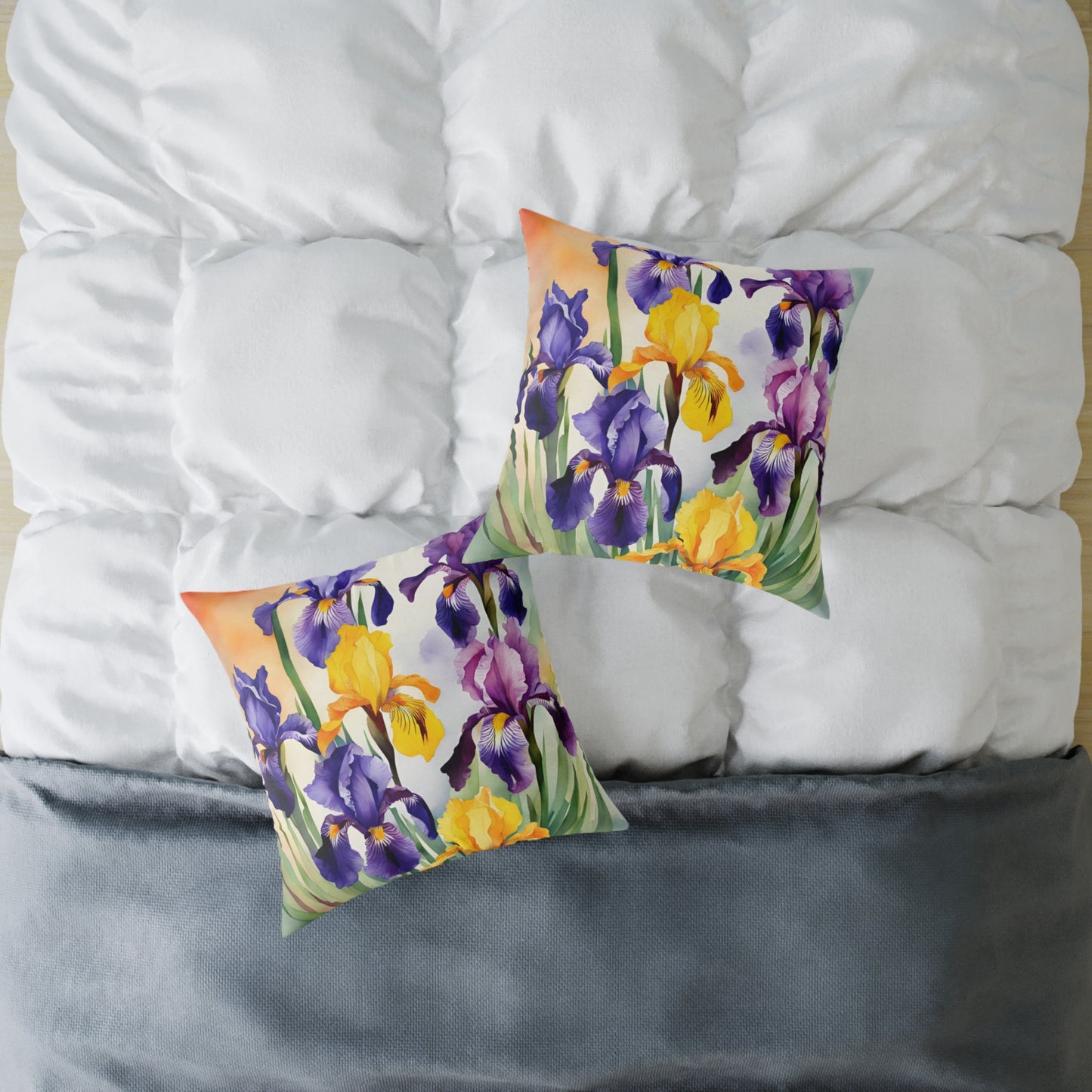 Irises 04 Poly Pillow - Natures Beauty Design