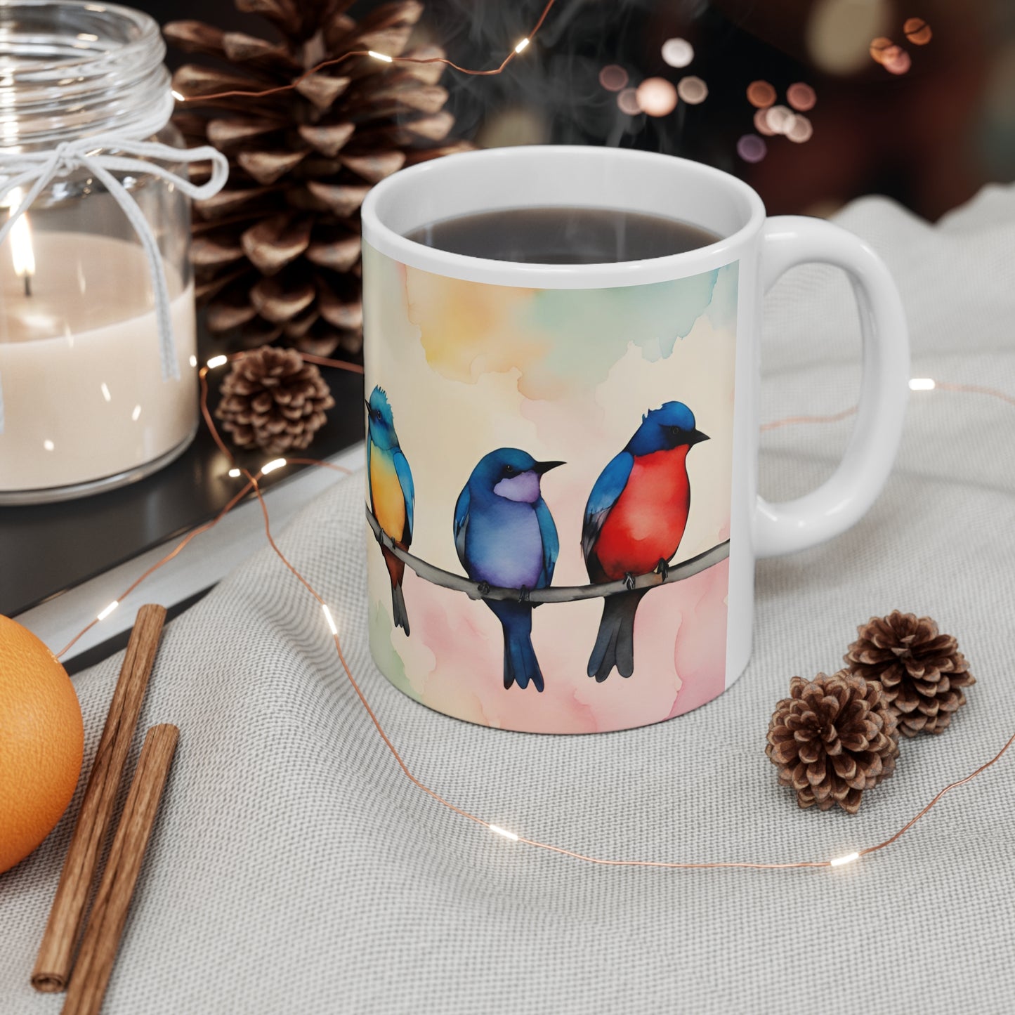 Birdies In A Row 06 Mug - Nature's Beauty Collection