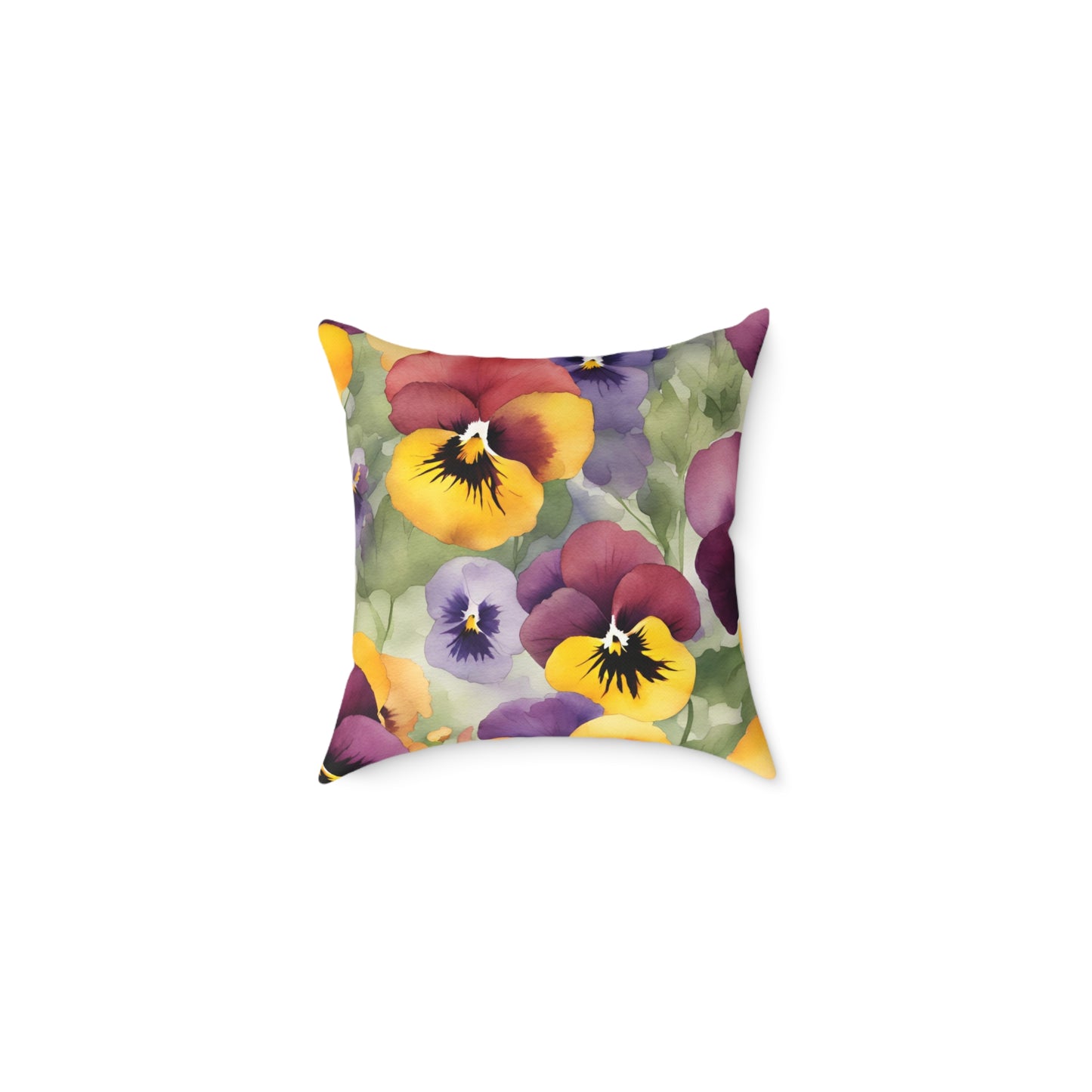 Pansies 03 Poly Pillow - Natures Beauty Design