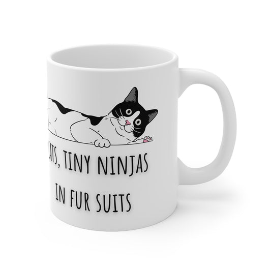 Cats, Tiny Ninjas In Fur Suits Ceramic Mug 11oz