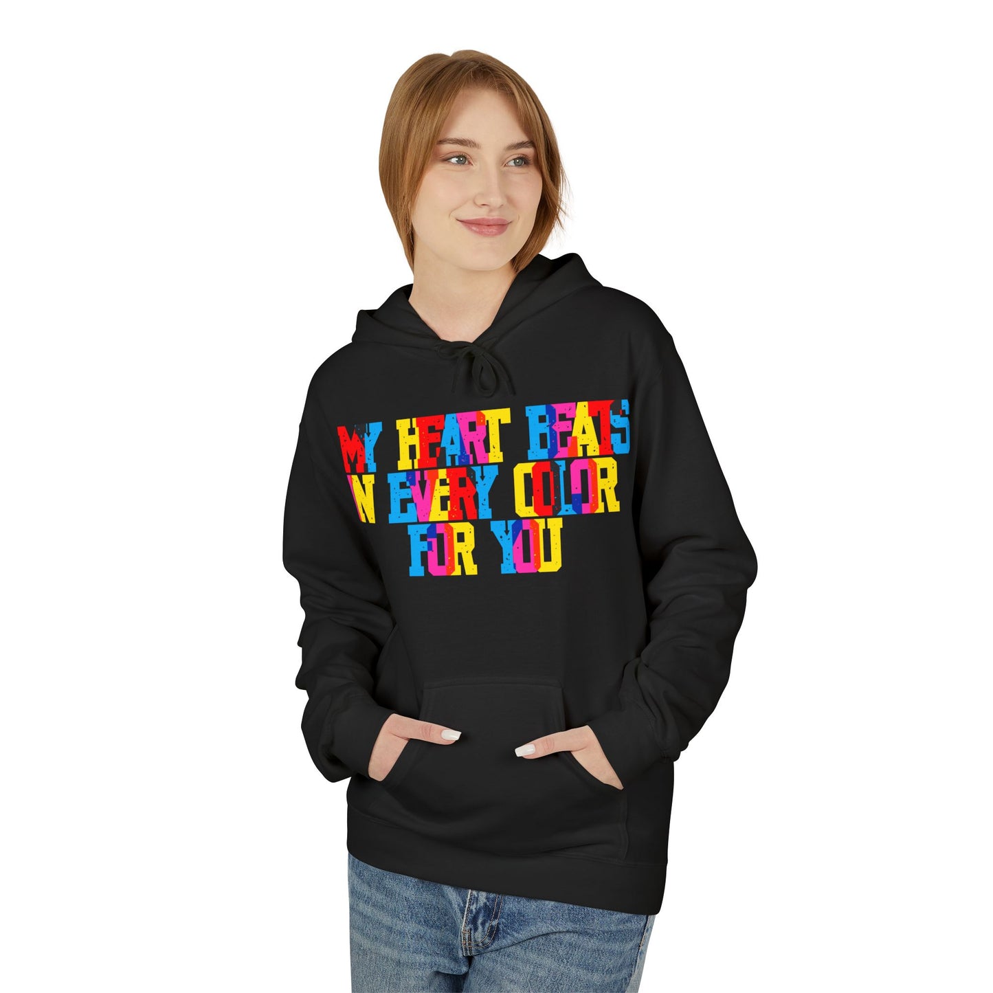 My Heart Beats In Every Color For You Unisex Valentines Hoodie